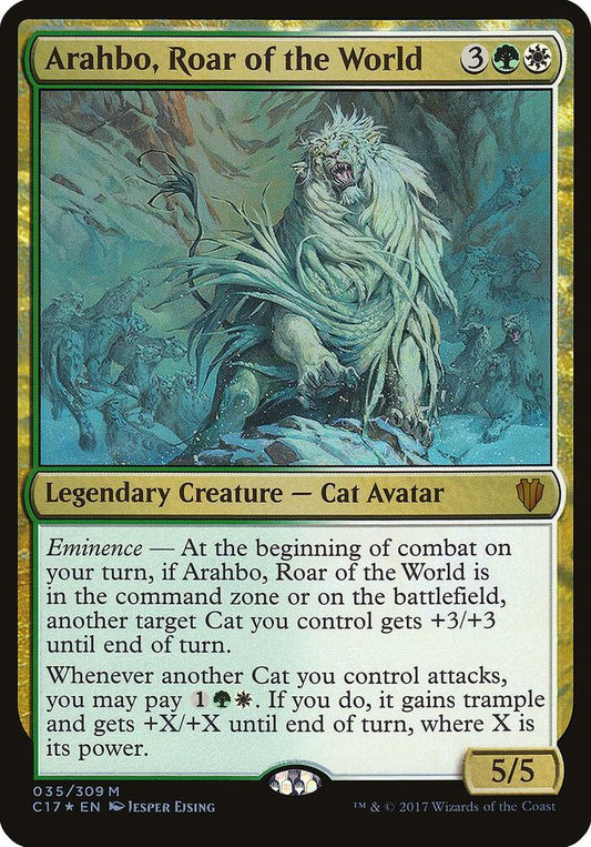 Arahbo, Roar of the World #35 FOIL Commander 2017 OVERSIZE card
