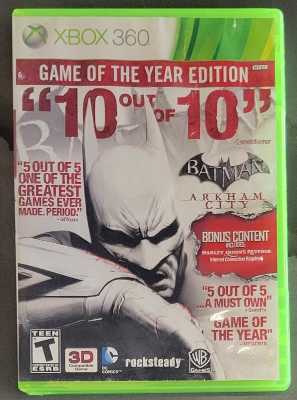 Xbox 360 Batman Arkham City Game of the Year (Complete)