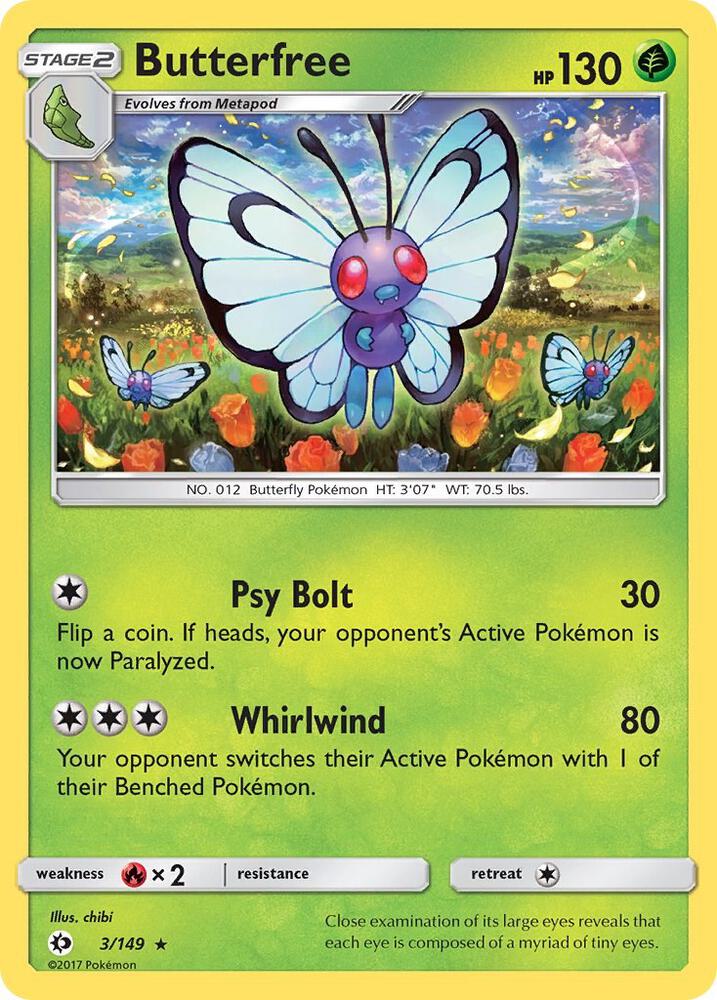 Butterfree #3 REVERSE HOLOFOIL SM Base Set