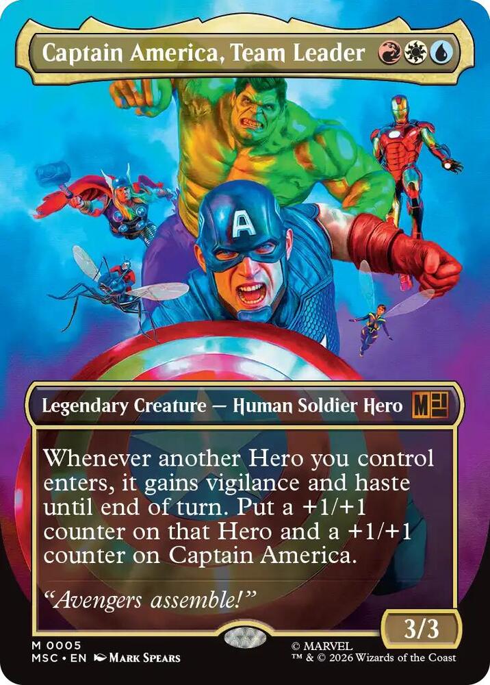 Captain America, Team Leader (Borderless) #5 FOIL Commander: Marvel Super Heroes