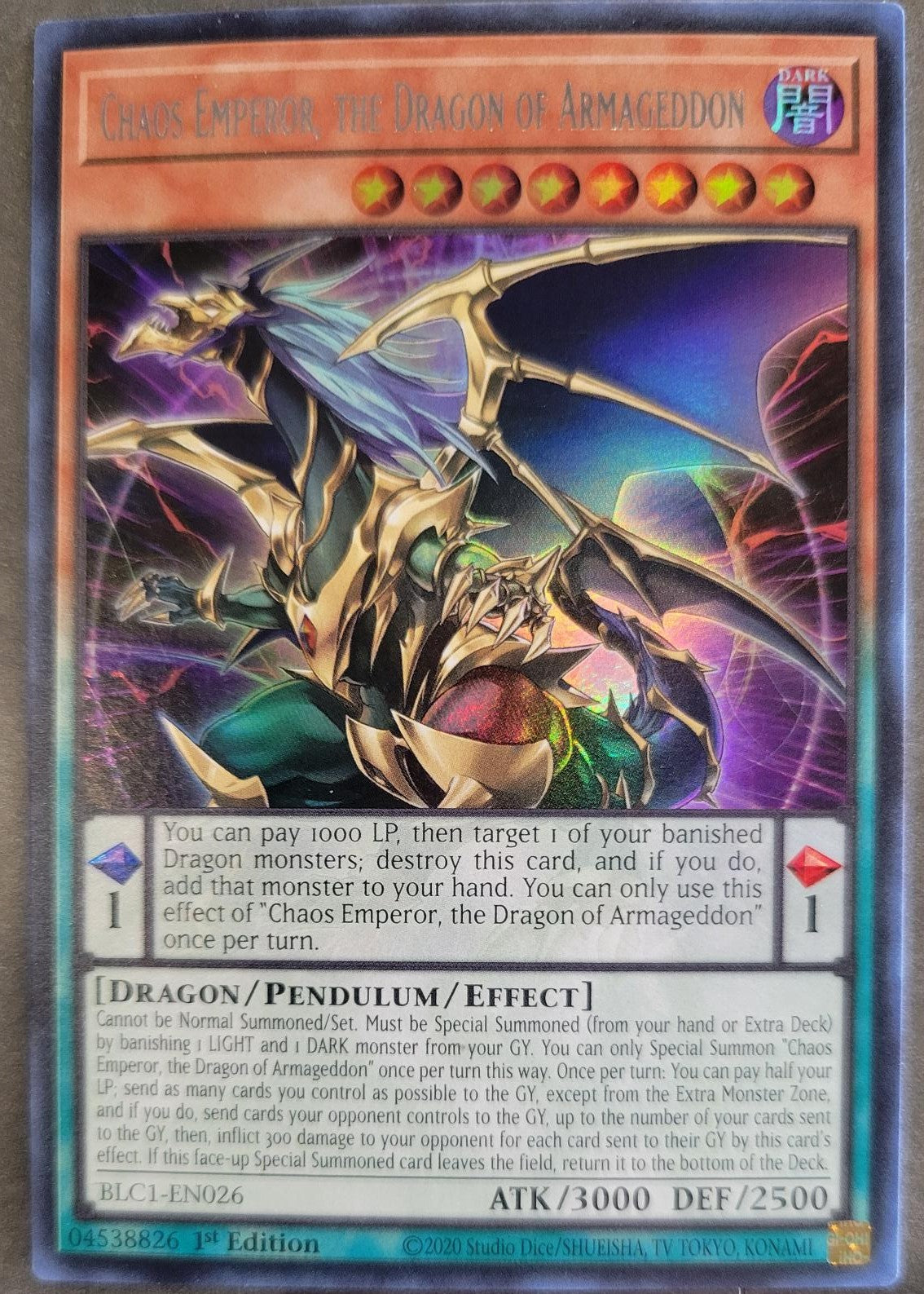 Chaos Emperor, The Dragon of Armageddon 1st Edition Battles of Legend Chapter 1 EN026