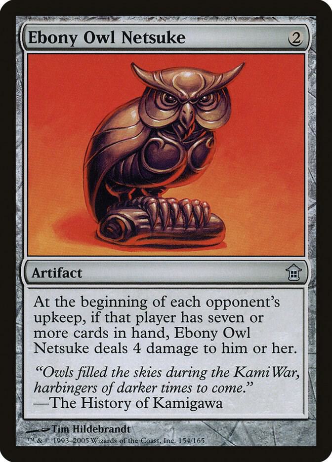 Ebony Owl Netsuke #154 Saviors of Kamigawa