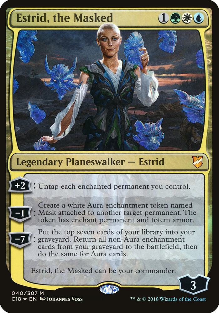 Estrid, the Masked #40 FOIL Commander 2018 OVERSIZE card