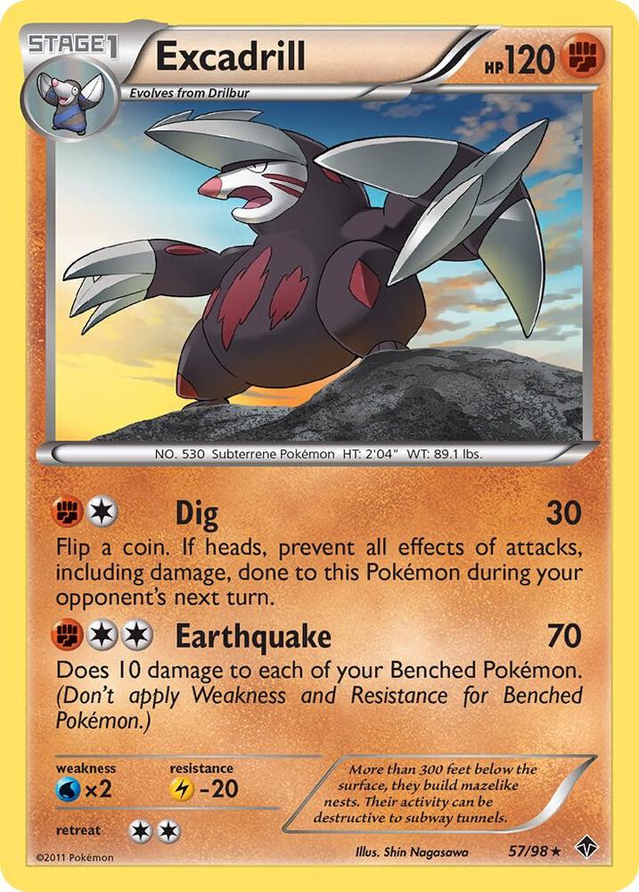 Excadrill #57 REVERSE HOLOFOIL Emerging Powers