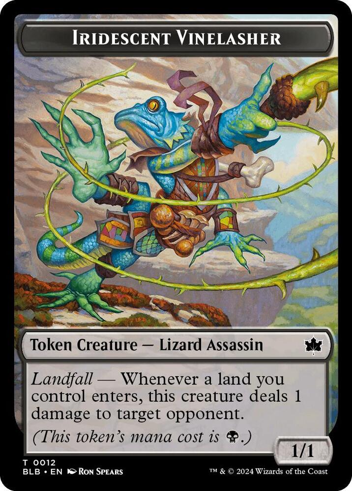 Fish #7 // Iridescent Vinelasher #12 Token FOIL Bloomburrow