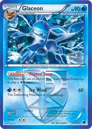 Glaceon #23 HOLOFOIL (BW Plasma Freeze) Deck Exclusives