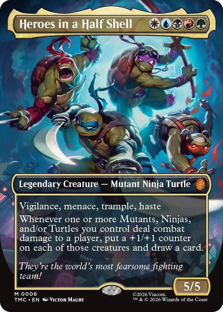 Heroes in a Half Shell (Borderless) #6 FOIL Commander: Teenage Mutant Ninja Turtles
