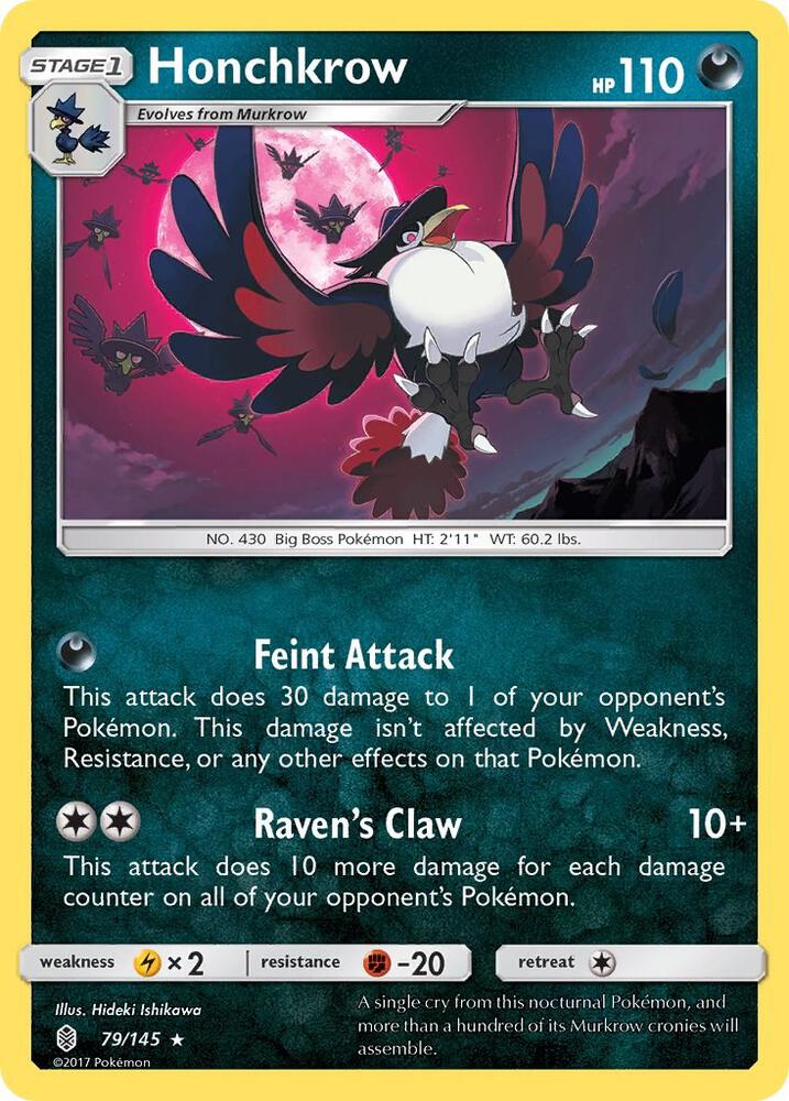 Honchkrow #79 REVERSE HOLOFOIL SM - Guardians Rising