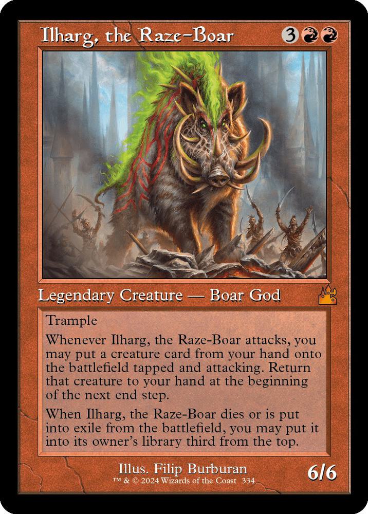 Ilharg, the Raze-Boar #334 (Retro Frame) Ravnica Remastered