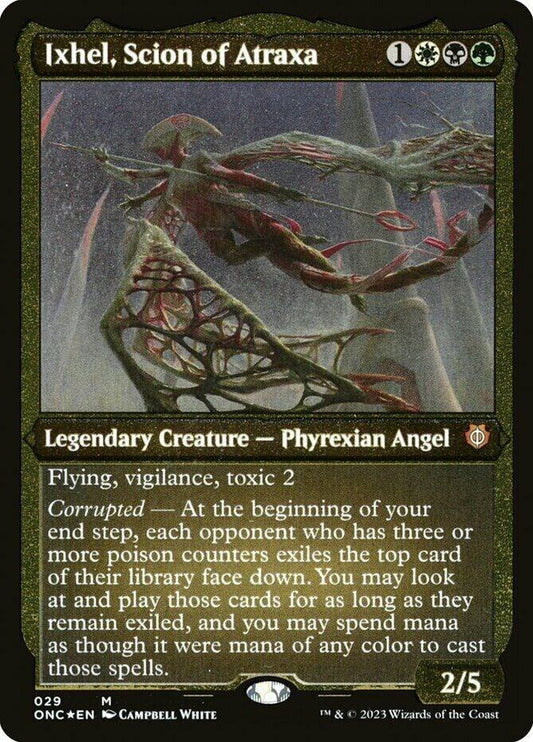 Ixhel, Scion of Atraxa #29 (Display Commander, Thick Stock) FOIL ETCHED Commander: Phyrexia: All Will Be One