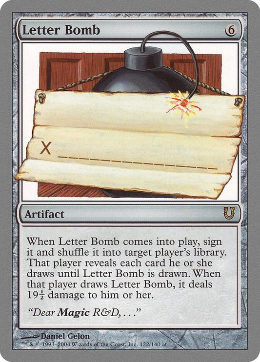 Letter Bomb #122 Unhinged