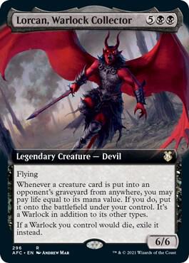 Lorcan, Warlock Collector #296 (Extended Art) Commander: Adventures in the Forgotten Realms