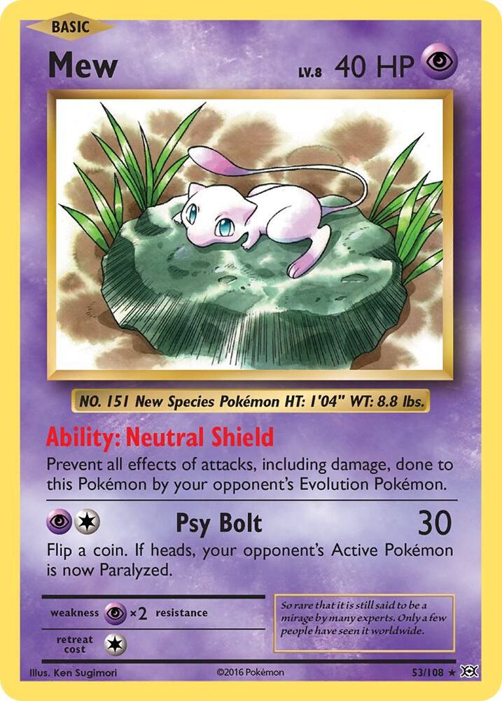 Mew #53 REVERSE HOLOFOIL XY - Evolutions