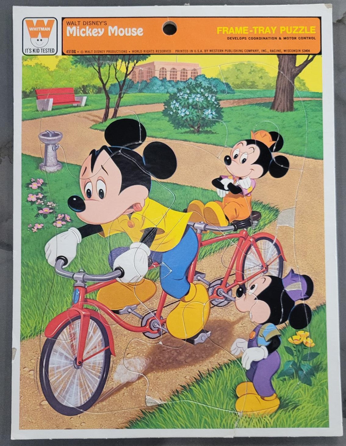 Mickey Mouse 12 Piece Puzzle (Whitman) (1970's)