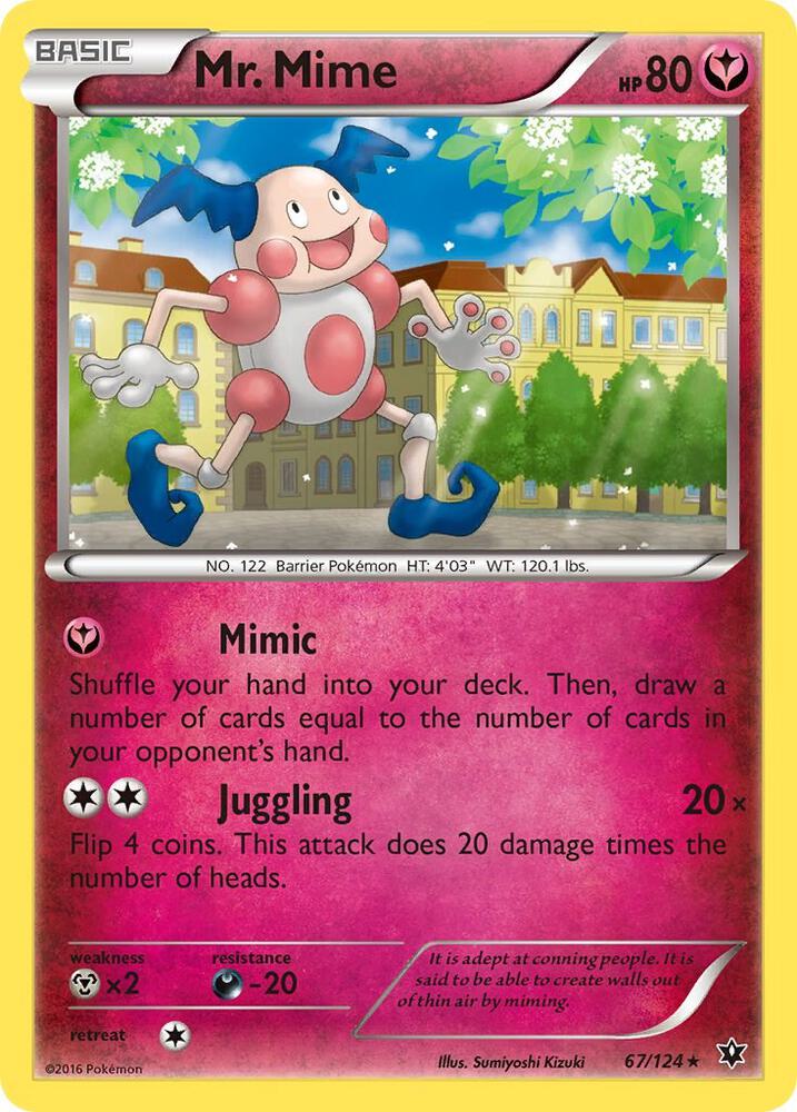 Mr. Mime #67 REVERSE HOLOFOIL XY - Fates Collide