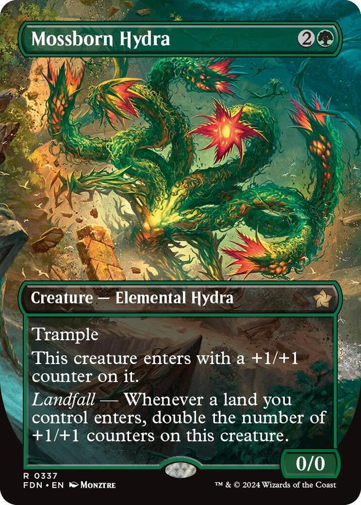 Mossborn Hydra (Borderless) #337 Foundations