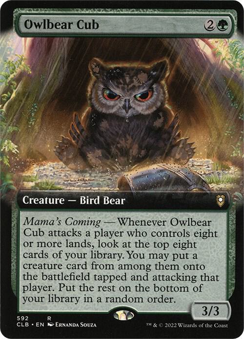 Owlbear Cub #592 (Extended Art) Commander Legends: Battle for Baldur's Gate