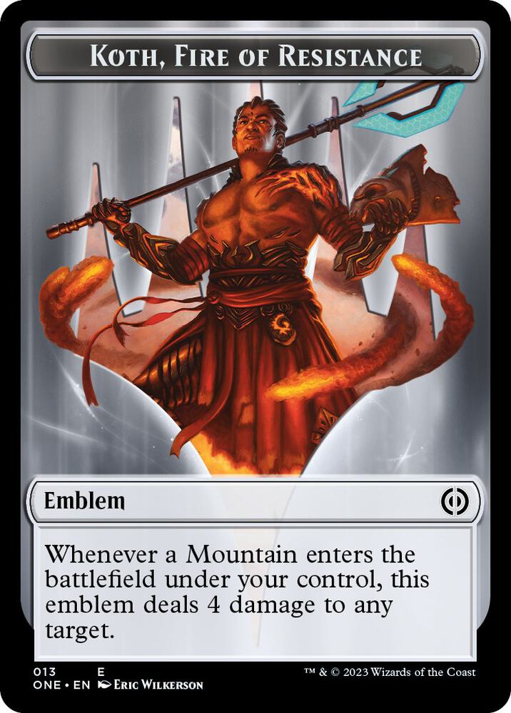 Phyrexian Mite #11 // Koth, Fire of Resistance #13 Token FOIL Phyrexia: All Will Be One