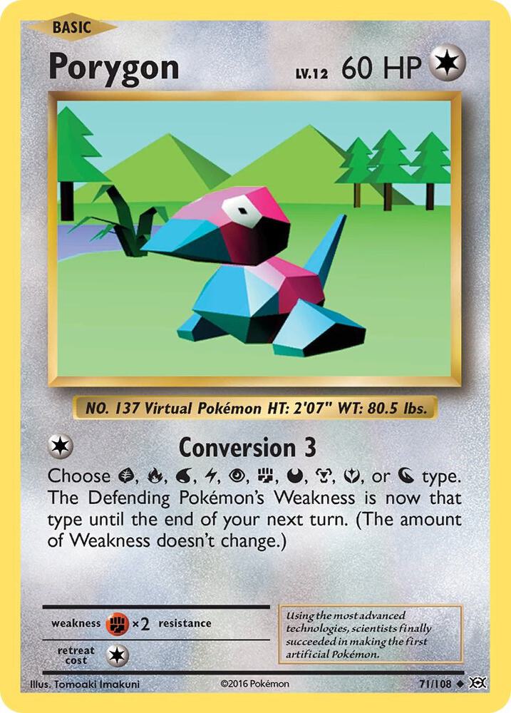 Porygon #71 REVERSE HOLOFOIL XY - Evolutions