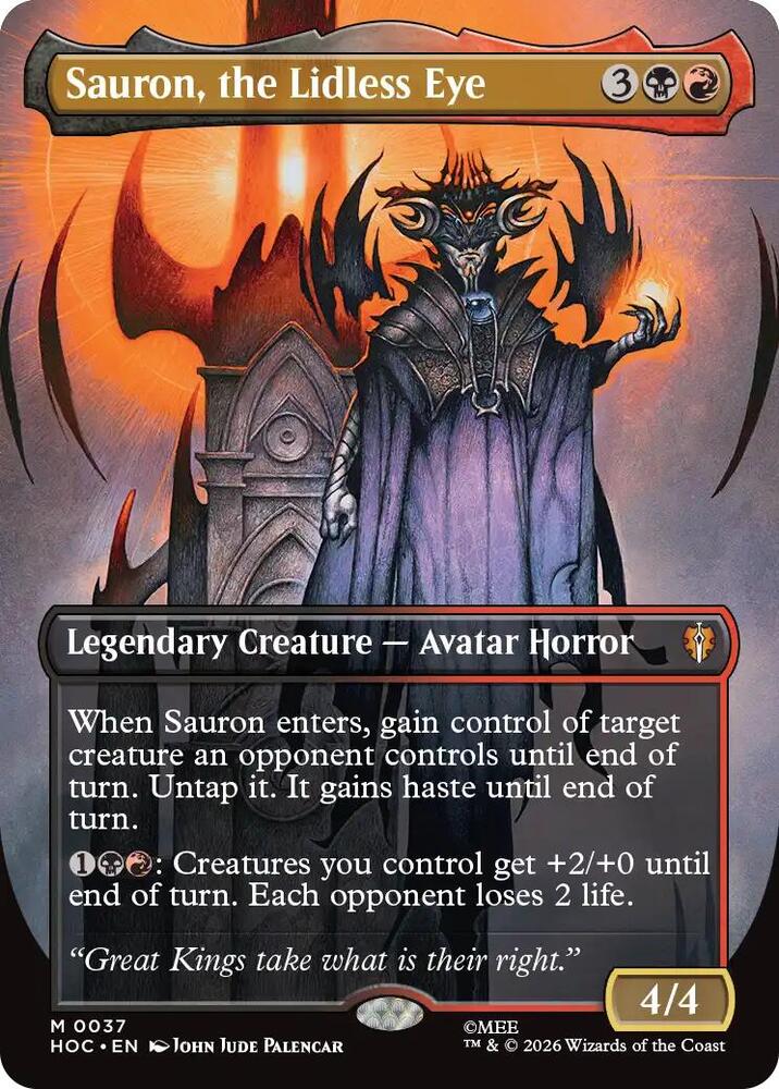 Sauron, the Lidless Eye (Borderless) #37 FOIL The Hobbit: Eternal-Legal
