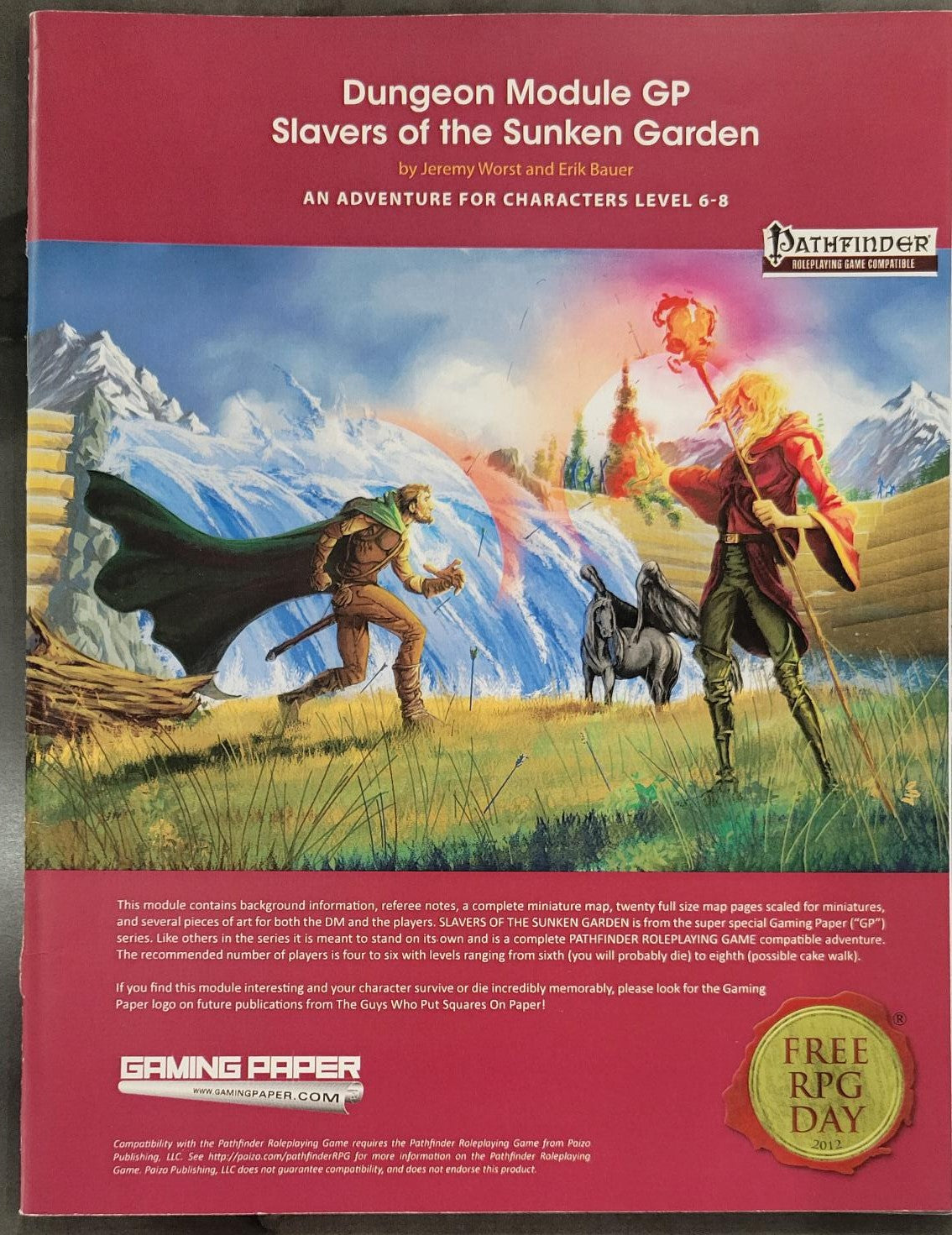 Dungeon Module GP Slavers of the Sunken Garden Pathfinder Compatible (2012)