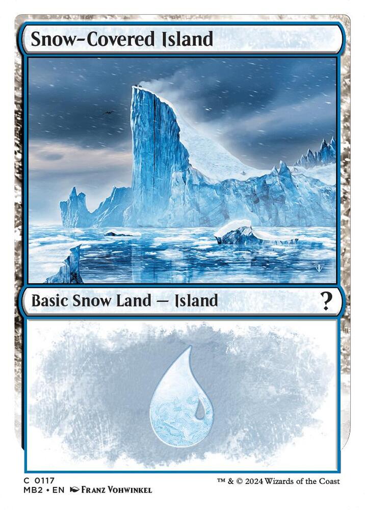 Snow-Covered Island (White Border) #117 Mystery Booster 2