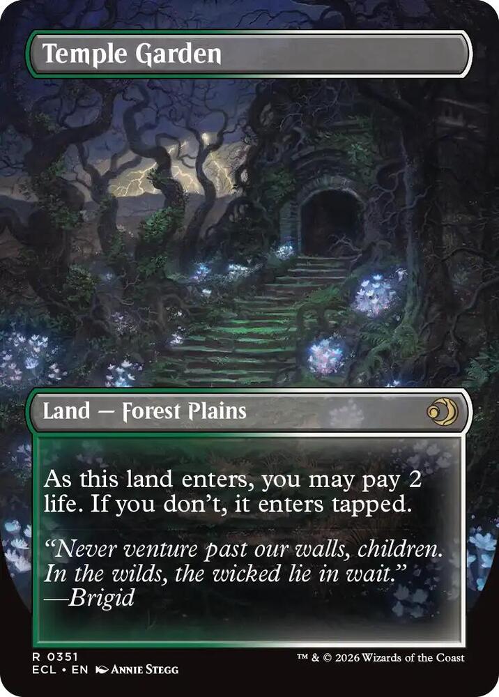 Temple Garden (Borderless) #351 FOIL Lorwyn Eclipsed