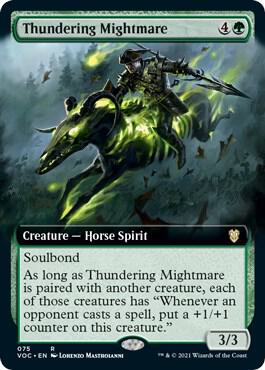Thundering Mightmare #75 (Extended Art) Commander: Innistrad: Crimson Vow