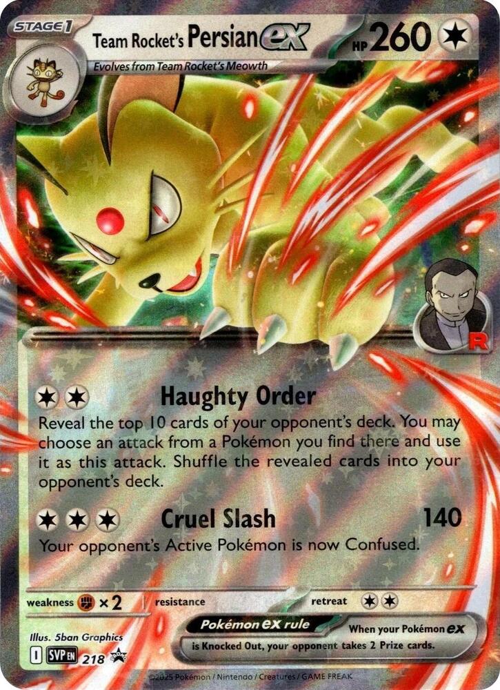 Team Rocket's Persian EX #218 SV: Scarlet & Violet Promo Cards