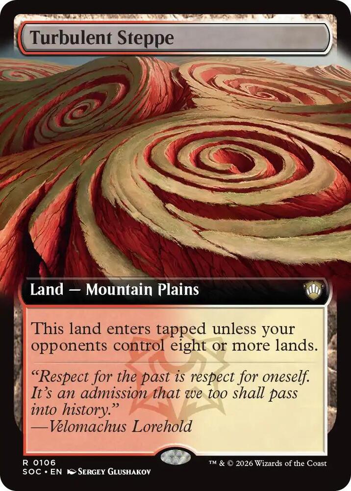 Turbulent Steppe (Extended Art) #106 Commander: Secrets of Strixhaven