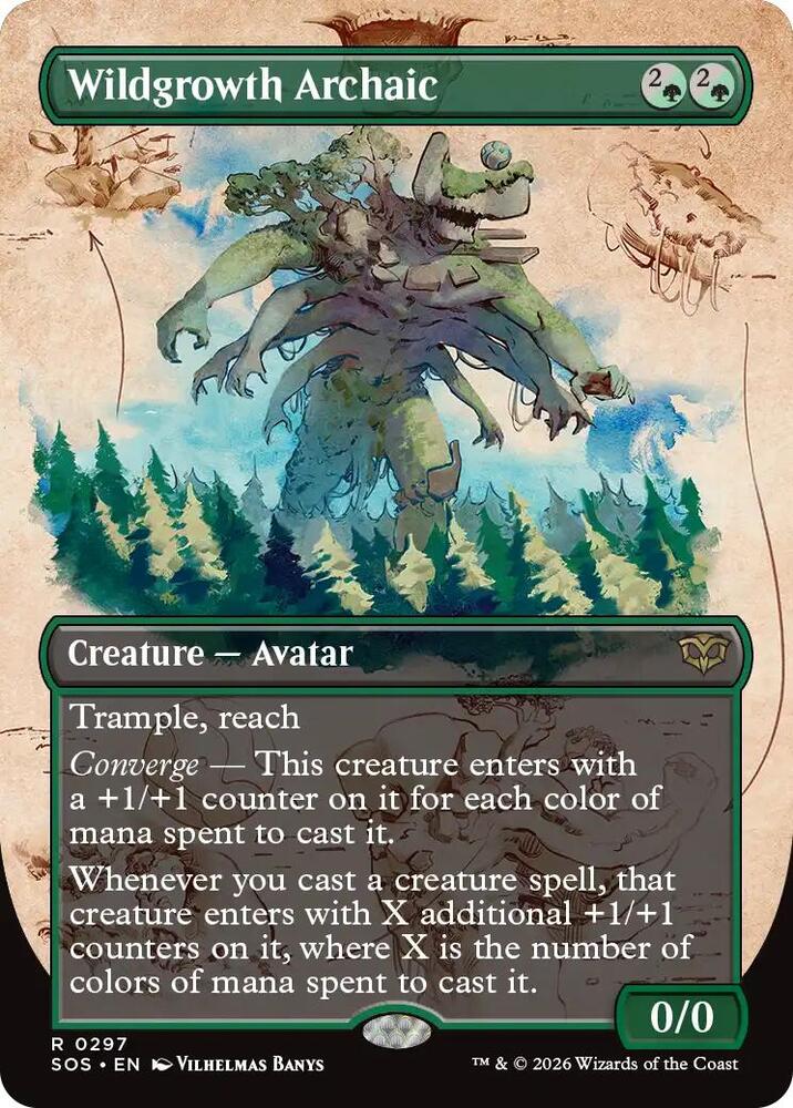 Wildgrowth Archaic (Borderless) #297 FOIL Secrets of Strixhaven
