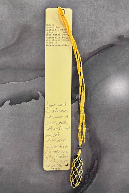 Handmade Nylon Braided Necklace with Tourmaline Stone *LOCAL ART*