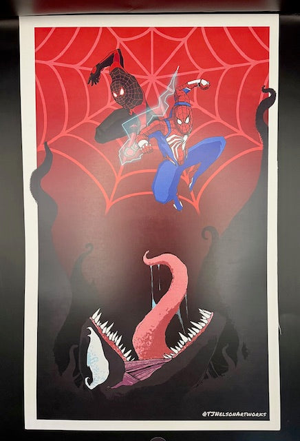 Spider-Man vs Venom Graphic Print by TJ Nelson Artworks