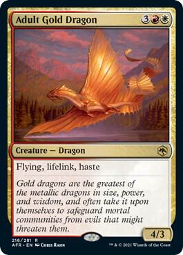 Adult Gold Dragon #216 FOIL Adventures in the Forgotten Realms