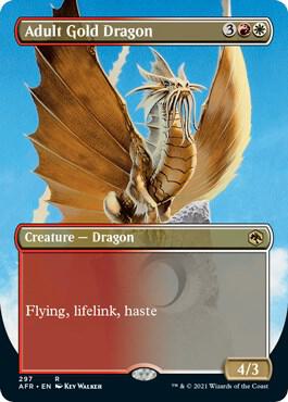 Adult Gold Dragon #297 (Borderless) FOIL Adventures in the Forgotten Realms