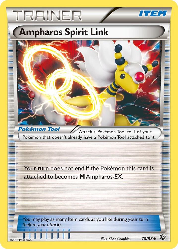 Ampharos Spirit Link #70 REVERSE HOLOFOIL XY - Ancient Origins