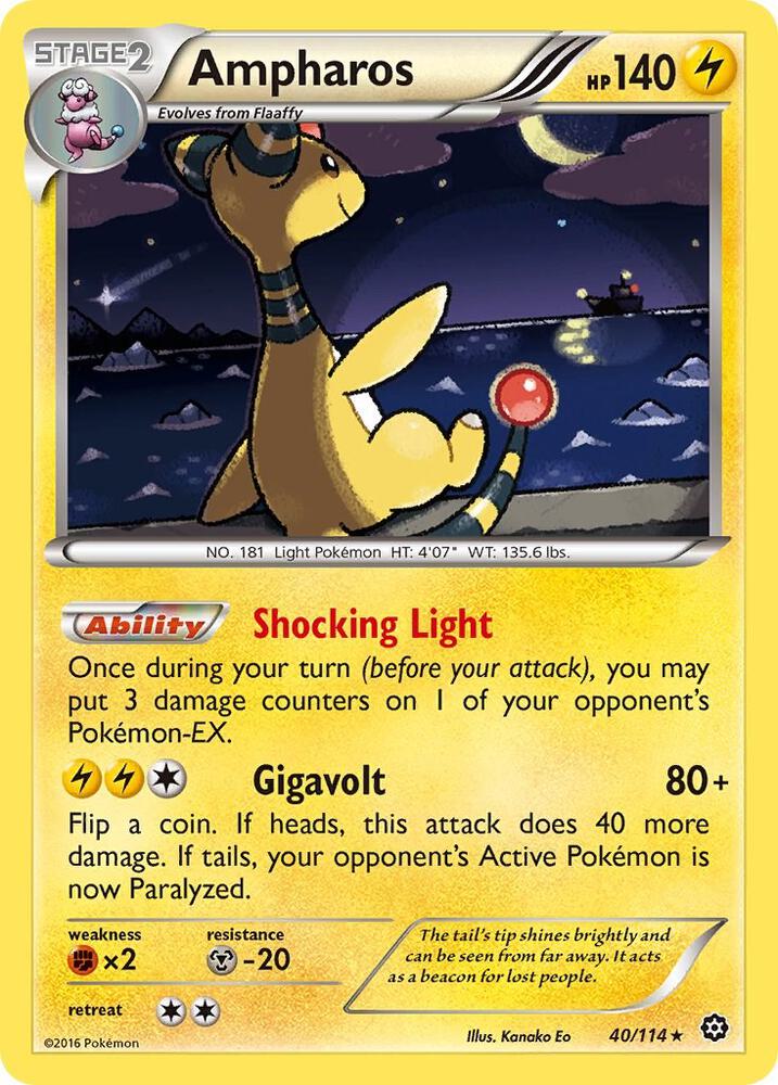 Ampharos #40 HOLOFOIL XY - Steam Siege