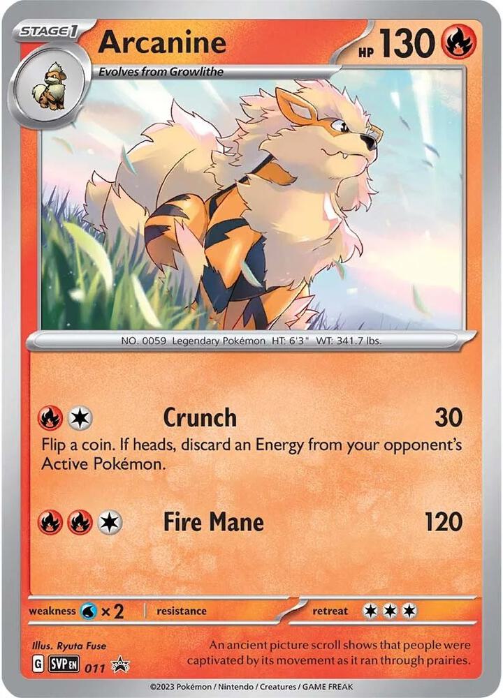 Arcanine #11 SV: Scarlet & Violet Promo Cards