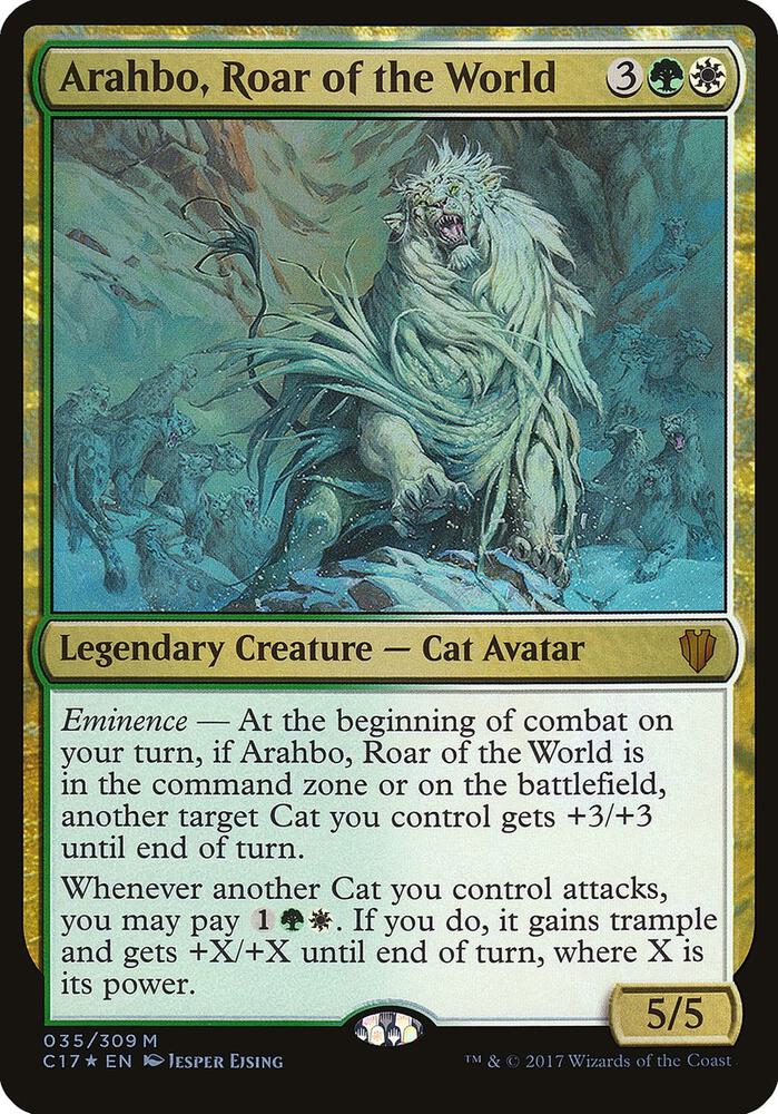 Arahbo, Roar of the World #35 FOIL Commander 2017 OVERSIZE card