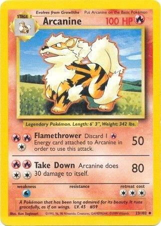 Arcanine #23 Base Set