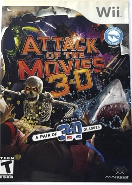 Wii Attack of the Movies 3D w/ 1 pair of glasses (Complete)