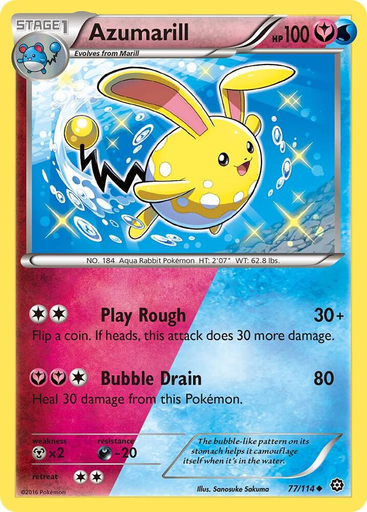 Azumarill #77 REVERSE HOLOFOIL XY - Steam Siege