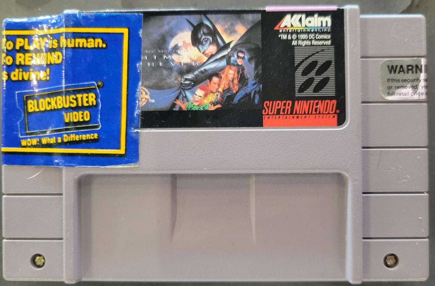 SNES Batman Forever (Blockbuster Video sticker on front)