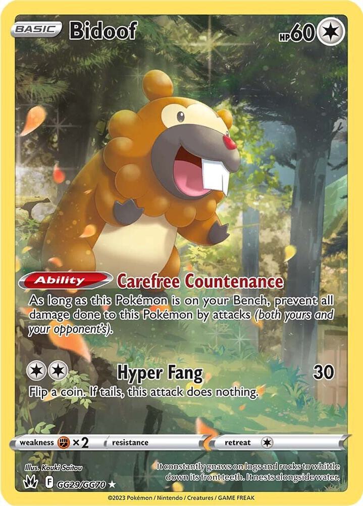 Bidoof #GG29 SWSH: Crown Zenith: Galarian Gallery