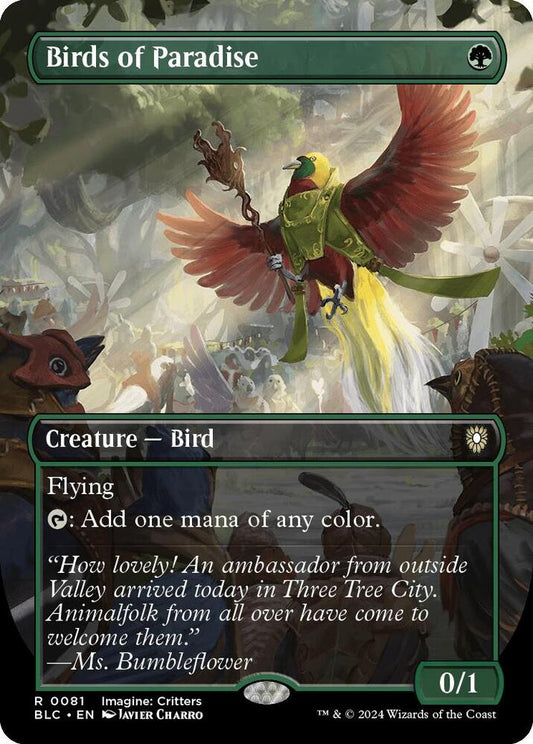 Birds of Paradise #81 (Borderless) FOIL Commander: Bloomburrow
