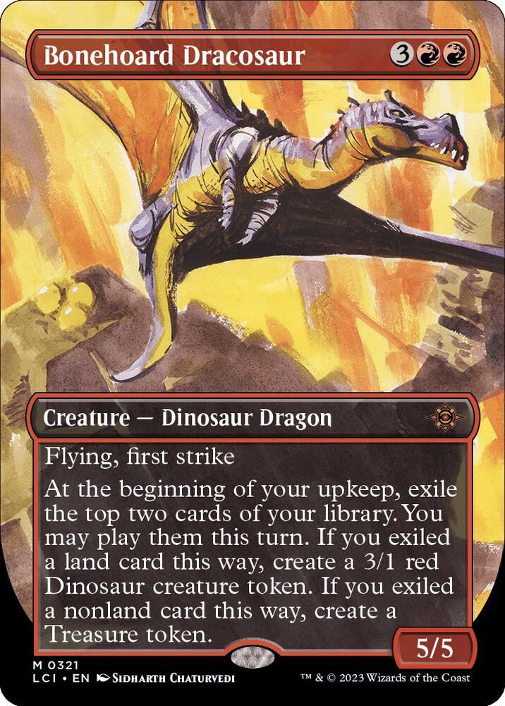Bonehoard Dracosaur (Borderless) #321 FOIL Lost Caverns of Ixalan