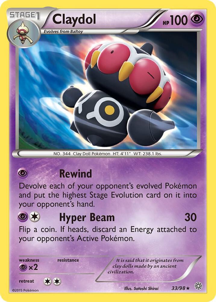 Claydol #33 REVERSE HOLOFOIL XY - Ancient Origins