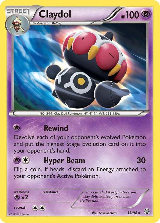 Claydol #33 REVERSE HOLOFOIL XY - Ancient Origins