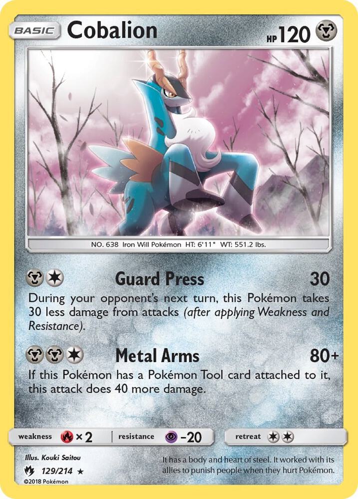 Cobalion #129 HOLOFOIL SM - Lost Thunder