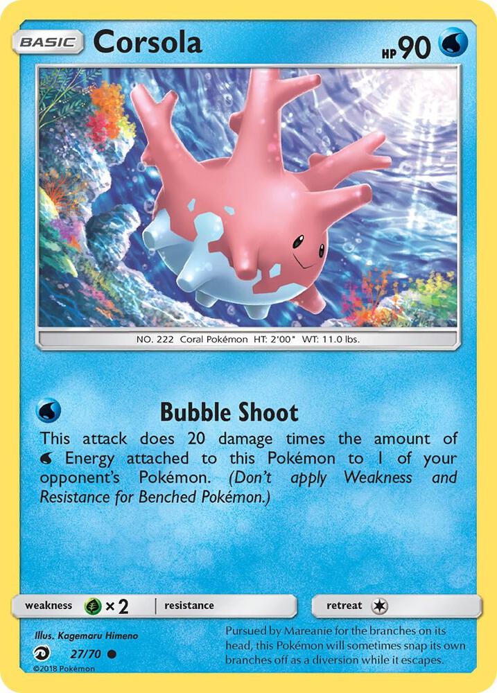 Corsola #27 REVERSE HOLOFOIL Dragon Majesty